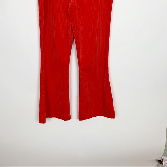 Asos Wide Leg Flare Chenille Hi Rise Pants - Picture 4 of 8
